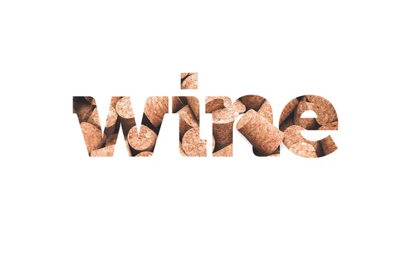 Wine Word Made Corks Graphic Design — Stock Photo, Image