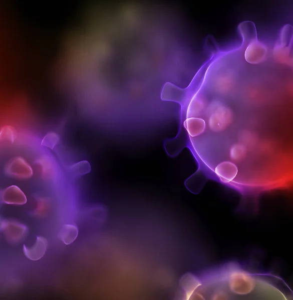 Микроскопический Вид Вирусных Клеток Медицинская Иллюстрация — стоковое фото
