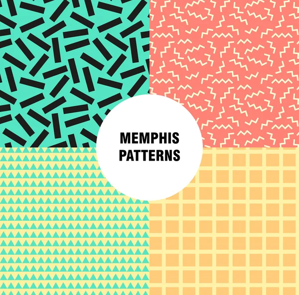 Retro vintage 80s of 90s fashion stijl. Memphis naadloze patroon. Trendy geometrische elementen. Moderne abstracte vormgeving. Goed voor textiel. Vector. — Stockvector