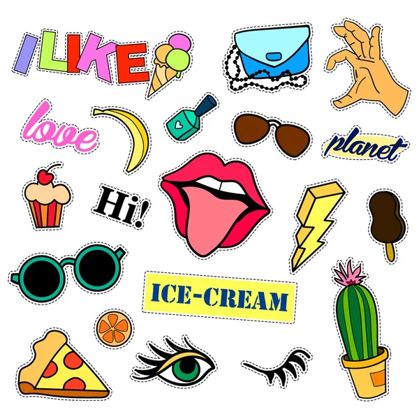 Fashion patch badges. Big set. Stickers, pins, patches and handwritten ...