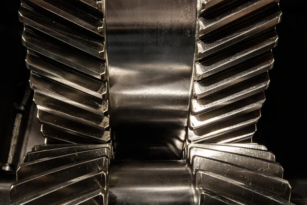 Metal vites. Dişli çark motor parçası.