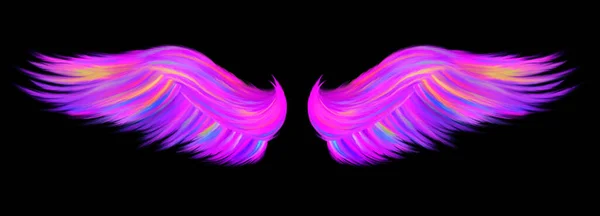 İzole edilmiş arka planı olan Pembe Melek kanatları