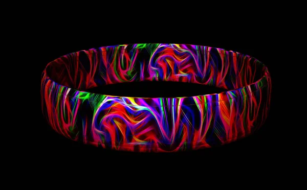 Kolorowa Biżuteria Abstrakcyjna Neon Psychodelic Ring — Zdjęcie stockowe