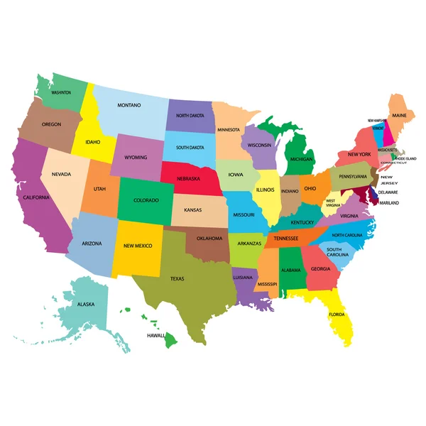 Map america with states — Stock Vector