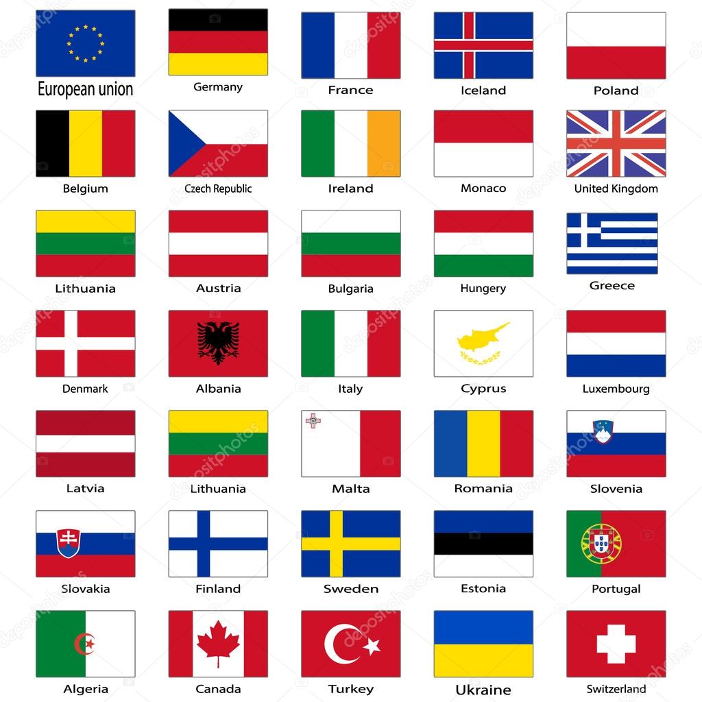 Set of flags of the Europe