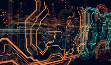 arka plan turuncu dijital entegre ağ teknolojisi