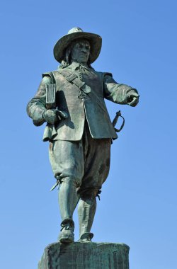 Oliver Cromwell 'in Cambridgeshire' deki Aziz Ives Heykeli.