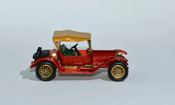 Modelo Fundido Brinquedo Stutz Vermelho 1937 Produto Passado Caixa Fósforos — Fotografia de Stock