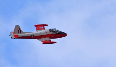 Little Gransden, Cambridgeshire, İngiltere - 24 Ağustos 2025: Vintage Hunting Jet Provost T.3