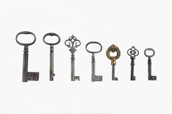 Seven Antique Pipe Keys — Stock Photo, Image