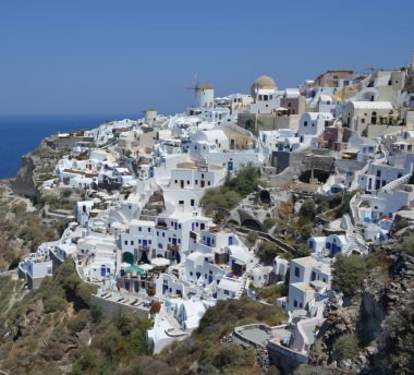 Köy Oia Adası Santorini üzerinde