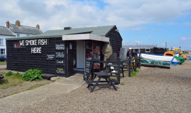 Kulübe satan taze balık ve deniz ürünleri Aldeburgh üzerinde