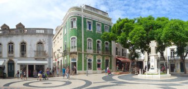 Lagos alışveriş ve turist eski kent tarihi mimarisi.