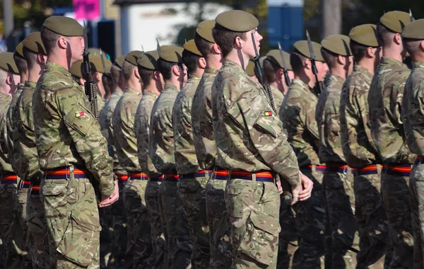 Royal Anglian Regiment on Parade op St Neots — Stockfoto