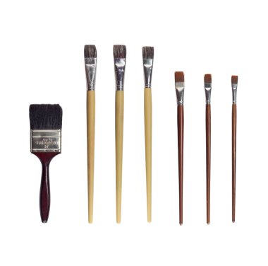 Boyalar, beyaz arka plan üzerinde izole fırçalar