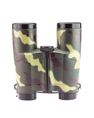 Beyaz arka plan üzerinde izole kamuflaj stil dürbün