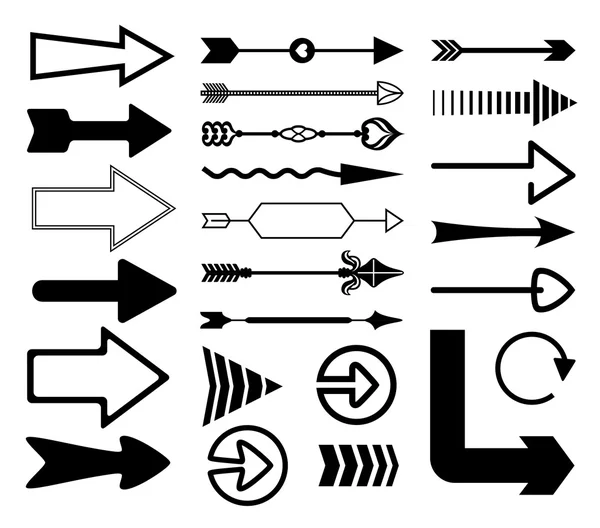 Set di frecce decorative. Illustrazione vettoriale . — Vettoriale Stock