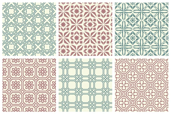 Conjunto de patrones sin costura. Ilustración vectorial . — Archivo Imágenes Vectoriales