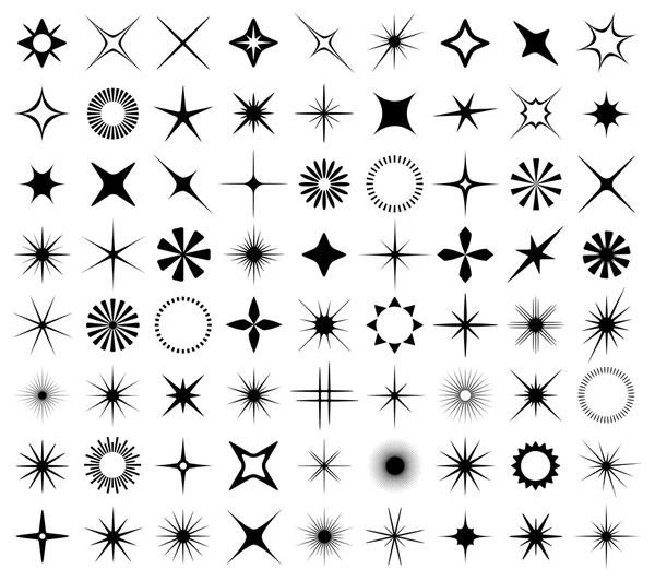 Sparkles en starbursts symbolen. Vectorillustratie. — Stockvector