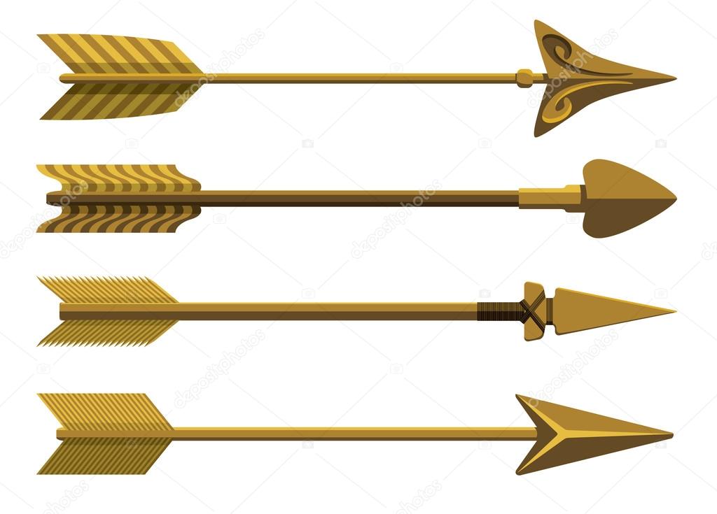 Set of decorative arrows. Vector illustration.