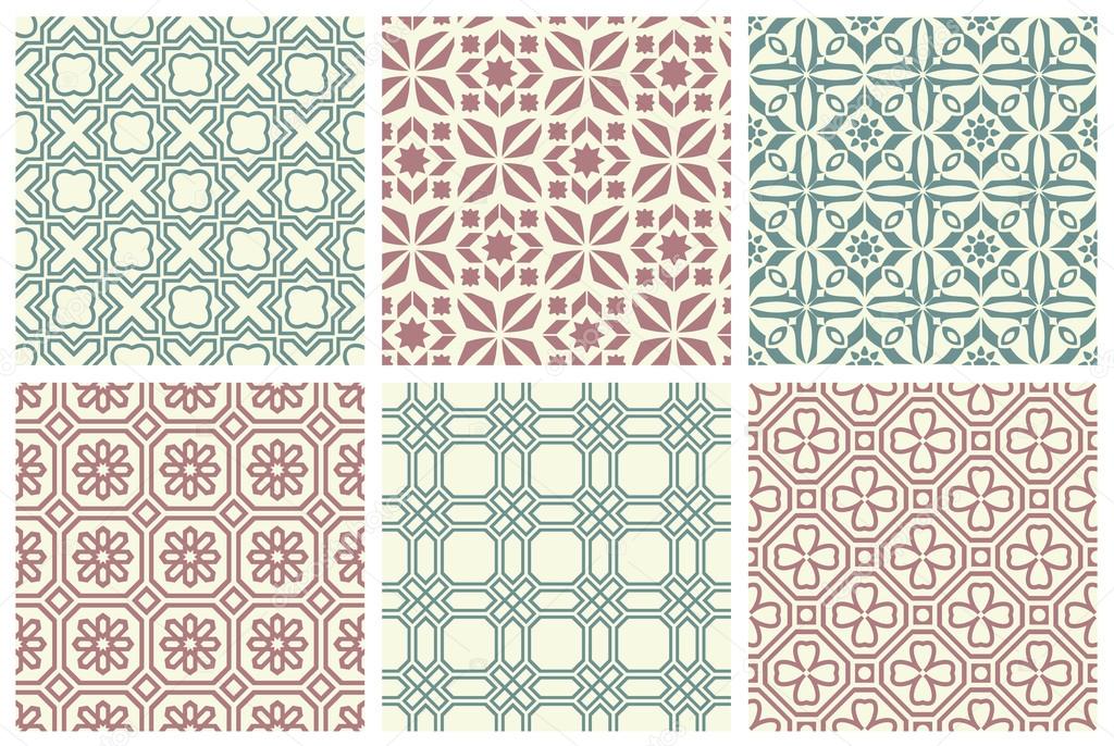 Set of seamless patterns. Vector illustration.