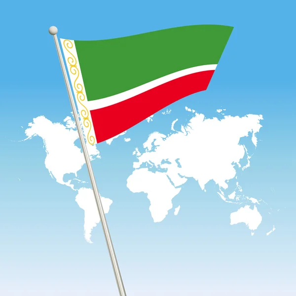 Ondeando bandera de la República de Chechenia — Archivo Imágenes Vectoriales