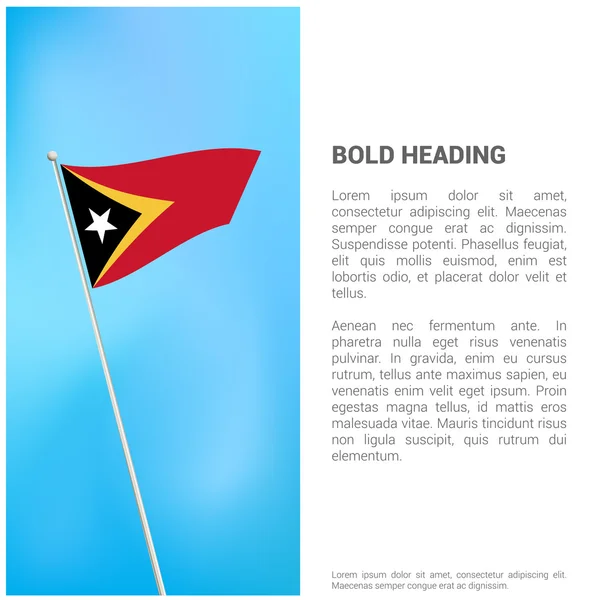 Folheto de bandeira de Timor Leste — Vetor de Stock