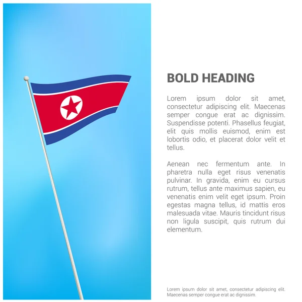 Folleto con la bandera de Corea del Norte — Archivo Imágenes Vectoriales