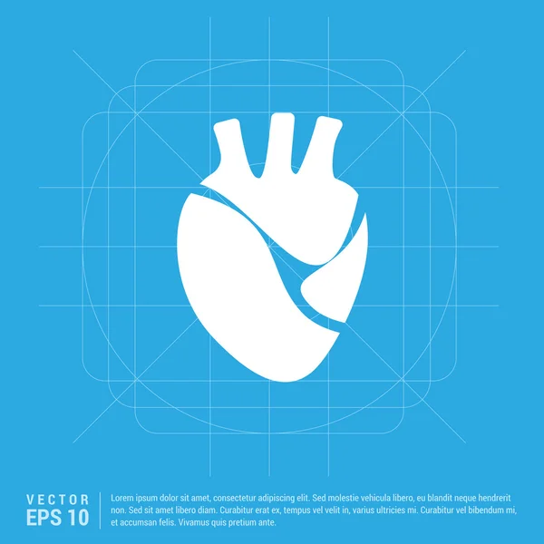 Human heart organ icon — Stock Vector