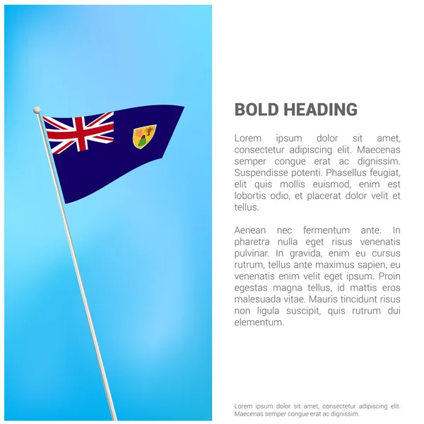特克斯和凯科斯群岛旗帜的小册子 — 图库矢量图片