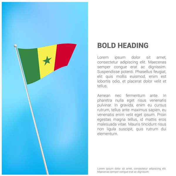 Folheto de bandeira do Senegal — Vetor de Stock