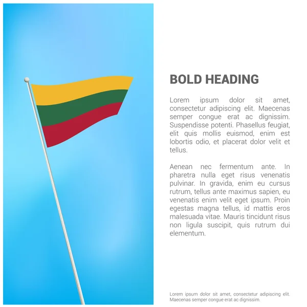Brochura com a bandeira da Lituânia — Vetor de Stock