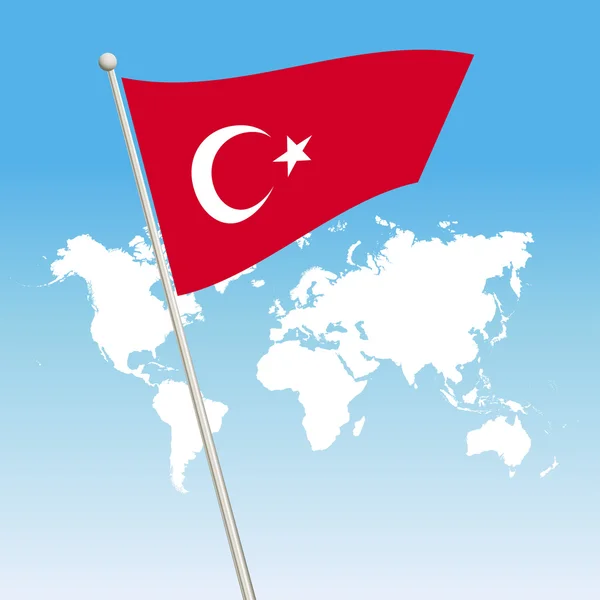 Bandera de Turquía — Vector de stock