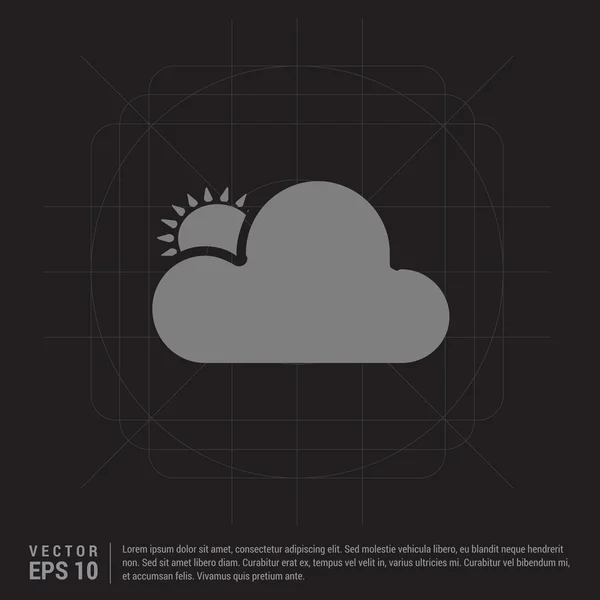 Sol y nube icono del tiempo — Vector de stock