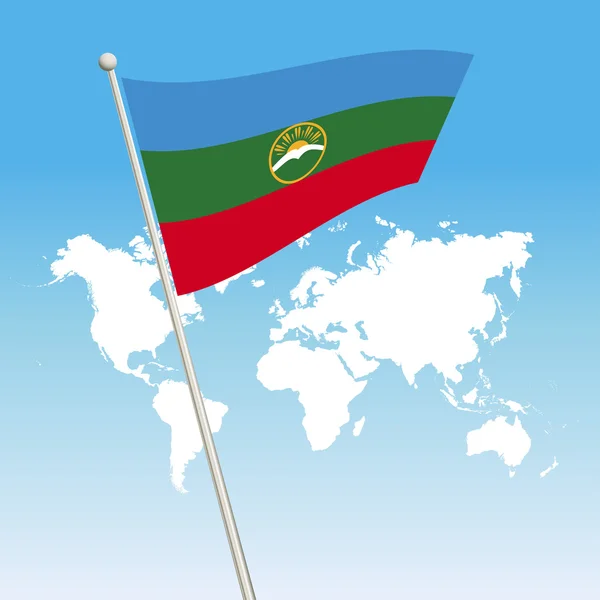 Ondeando la bandera de Karachay Cherkessia — Archivo Imágenes Vectoriales