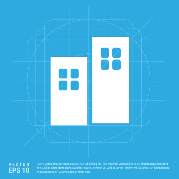 Deux portes intérieures icône — Image vectorielle