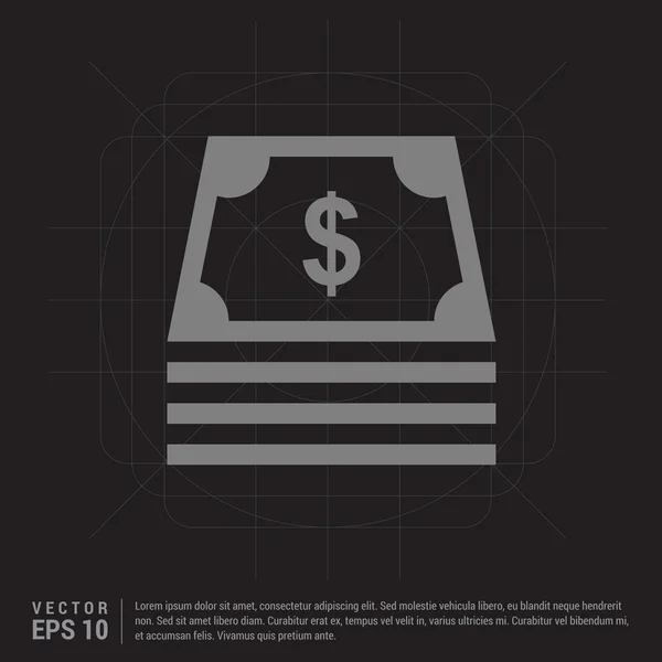 Icône plate de l'argent — Image vectorielle