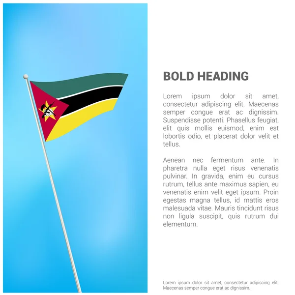 Brosur dengan bendera Mozambik - Stok Vektor