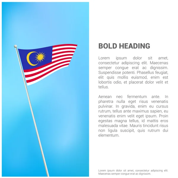 Brochure avec drapeau de Malaisie — Image vectorielle