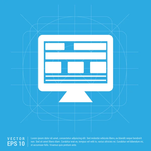 Ícone monitor de computador — Vetor de Stock