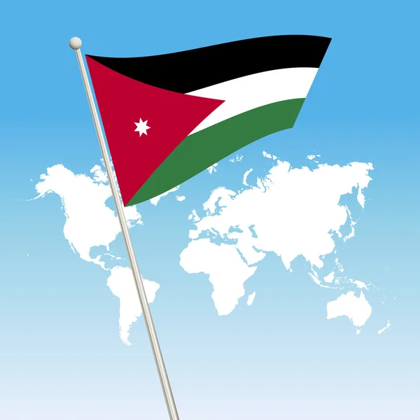 手を振る Jordan 旗に旗を固定します。 — ストックベクタ