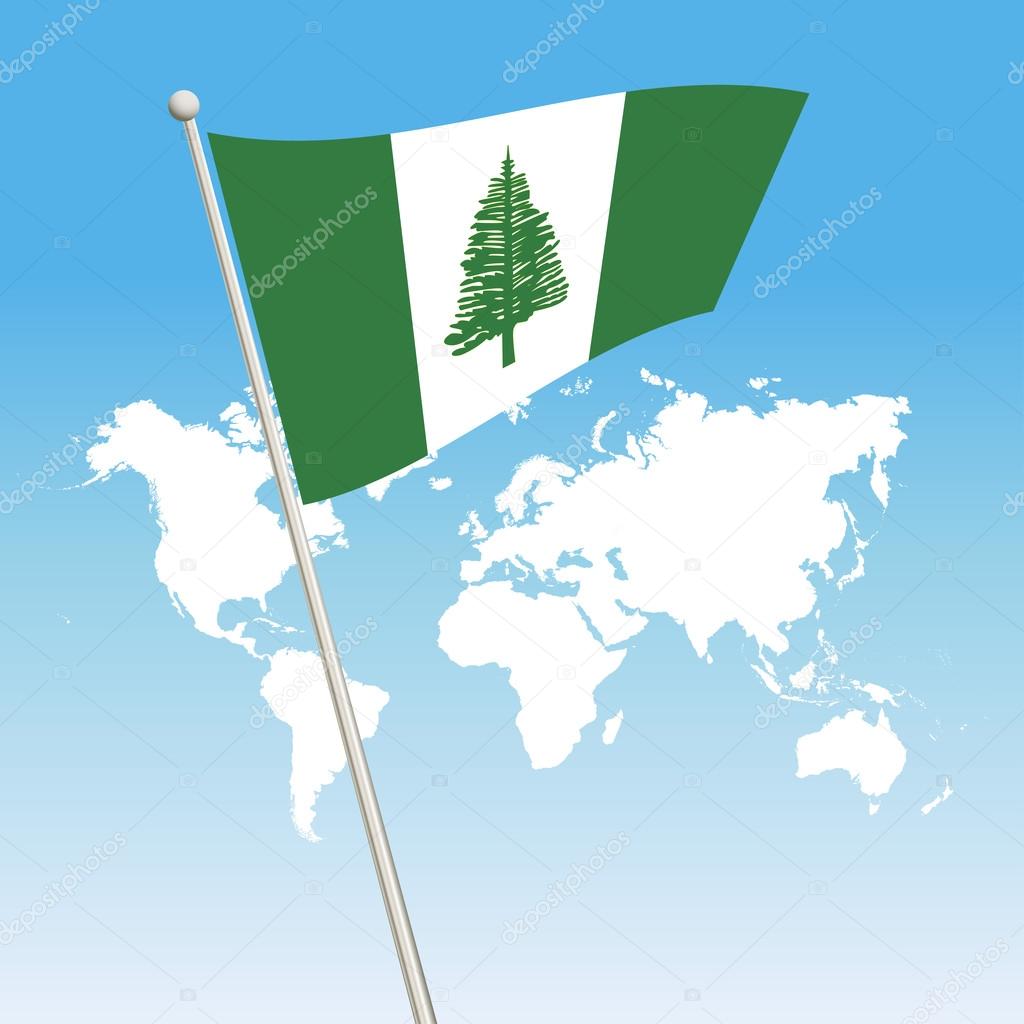 Norfolk Island Flag Symbol On World Map Background Vector Illustration Premium Vector In Adobe Illustrator Ai Ai Format Encapsulated Postscript Eps Eps Format