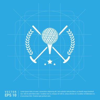 golf kulüpleri ve top logo simge