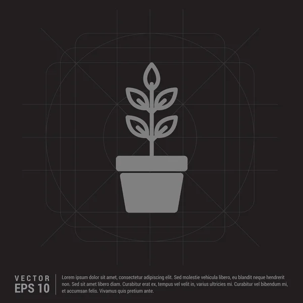 Planta en maceta icono — Vector de stock