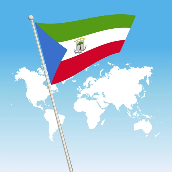 Ondeando bandera de Guinea Ecuatorial — Vector de stock