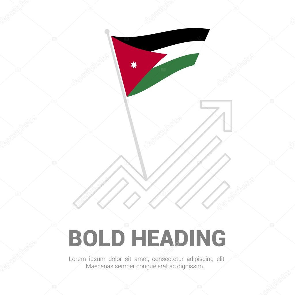 Jordan flag icon Isolated on white background. Vector Illustration