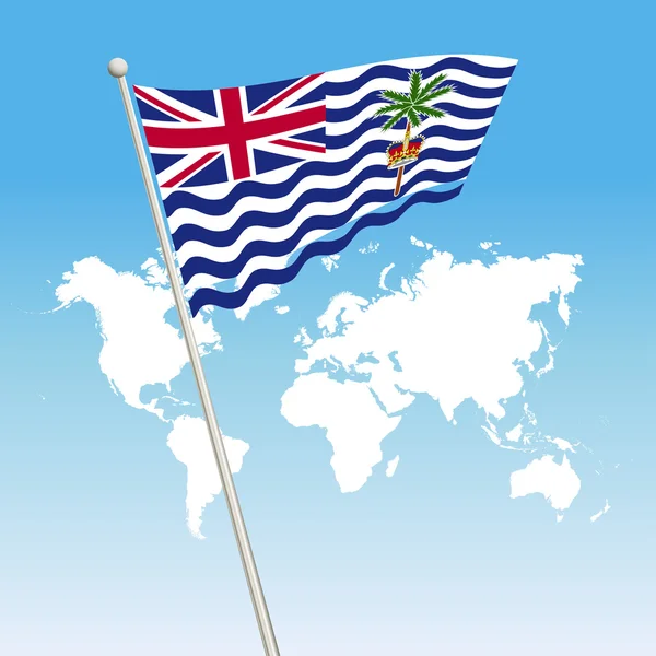 Κουνώντας τη σημαία του βρετανικού εδάφους Ινδικού Ωκεανού — Διανυσματικό Αρχείο