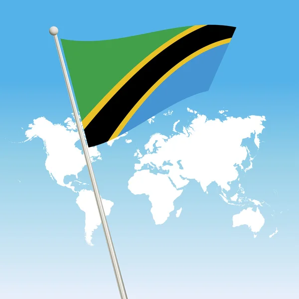 Bandera de Tanzania — Vector de stock
