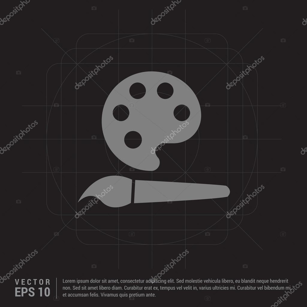 Painting brush and palette icon. vector illustration