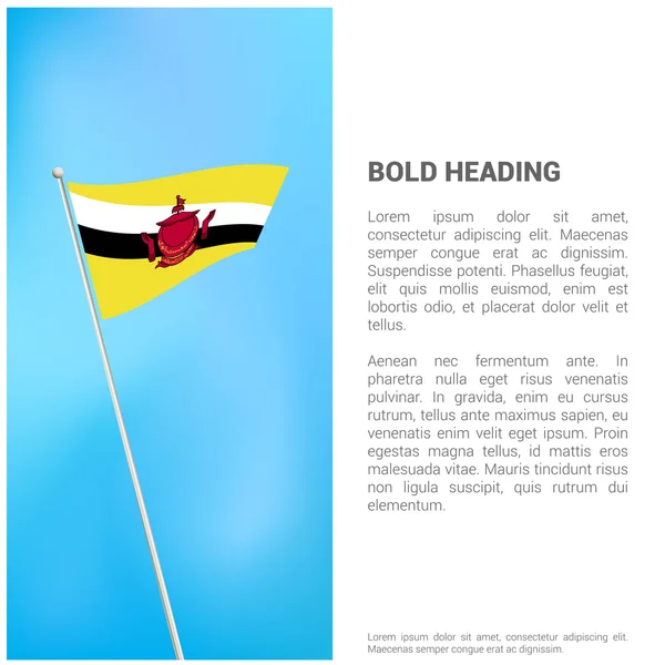 ブルネイの旗のパンフレット — ストックベクタ